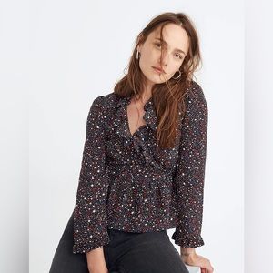 Madewell wrap shirt with star print. Excellent condition